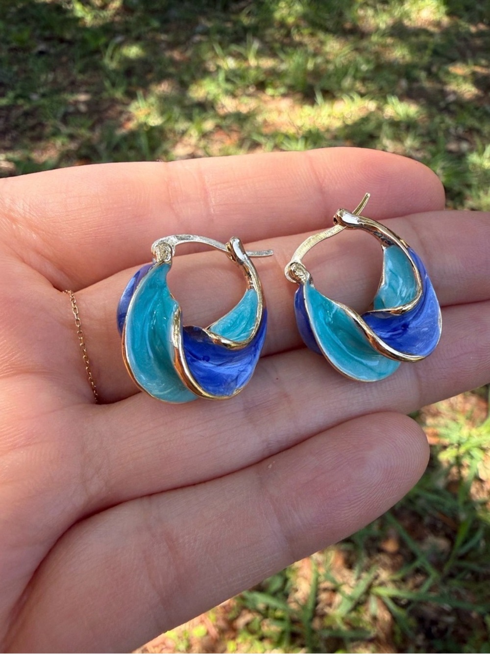 French Retro Enamel Glaze Spiral Drop Earrings Irregular Earring - Picture 5 of 5